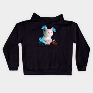 Cat With Butterfly T-Shirt Kids Hoodie